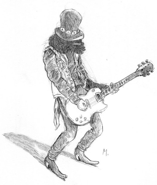 Slash - Printable Drawings - Drawings & Illustration, Entertainment, Music,  Metal - ArtPal